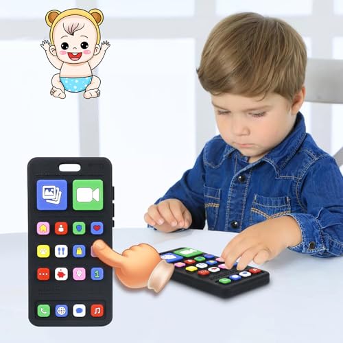 Image of Cell Phone Teether for Baby 3-6 Months, Silicone Teething Toys for Babies 6-12 Months, Play Phone Teething Toy, Sensory Toy Chew Toy for Autism ADHD Toddlers, BPA Free