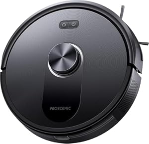 Proscenic Q10A Saugroboter mit Wischfunktion, 8000Pa 200min Staubsauger Roboter, Intelligentes Laser Navigation mit 5 Karten, Steuerung über APP Alexa Siri AppleWatch Fernbedienung für Böden Teppiche