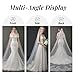 MAOFENG Women's Wedding Veils 1 Tier 3m Lace Long Train Bridal Veil with Metal Comb for Wedding Party photography Fashion Show, Bleach