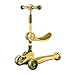 LLRZ Globber Trotinette Scooter pour Enfants 3 Roues Scooter Scooter Réglable Hauteur Scooter pour Enfants avec Siège Pliable et Amovible pour Garçons Filles Freestyle (Color : Yellow)