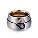 LAVUMO Matching Promise Rings for Couples Love You Forever Wedding Bands Sets for Him and Her Half Heart Rings Stainless Steel 6mm with Box Comfort Fit (Men 10 & Women 7)