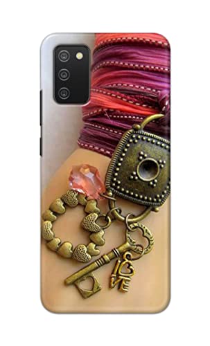 Image of Girl Hand with Keychain Hard Back Case Cover for Samsung Galaxy M02s / Samsung A02s / Samsung F02s / Samsung A03s Back Cover -(J5) VNS2228
