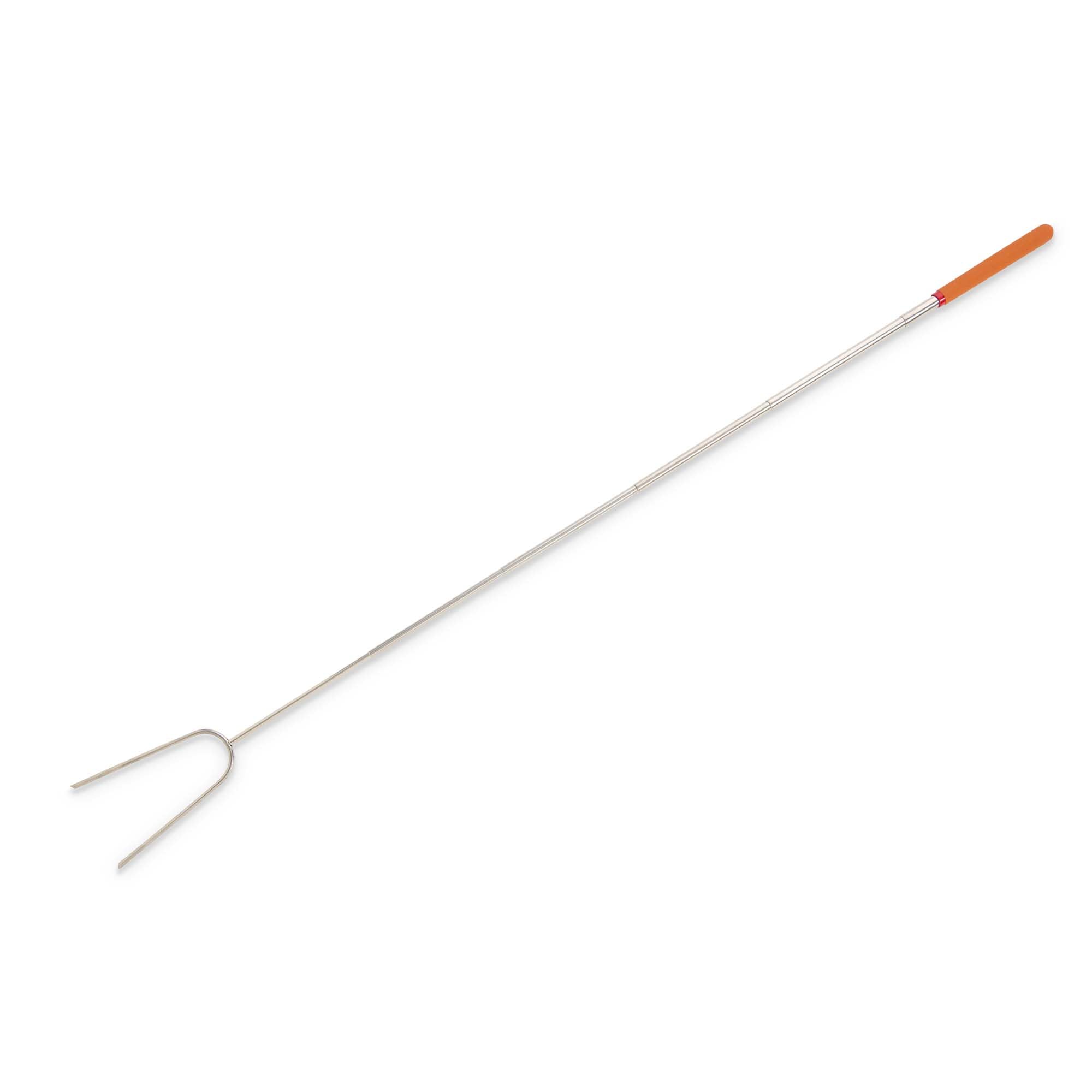 HIC Kitchen Forchette da arrosto estensibili con punte larghe, si estendono fino a 80 cm, set da 6 con custodia