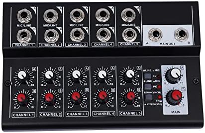 10 Channel Audio Mixer,Sound Mixing Console,Professional Phantom Power Audio Mixer,Digital Music Sound Card DJ Console System with Bluetooth for Professional and Beginners