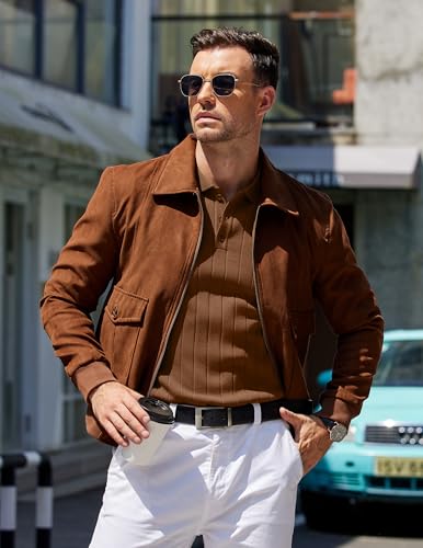 COOFANDY Mens Knit Polo Sweater Long Sleeve Polos Lightweight Casual Dress Pullover Sweaters4