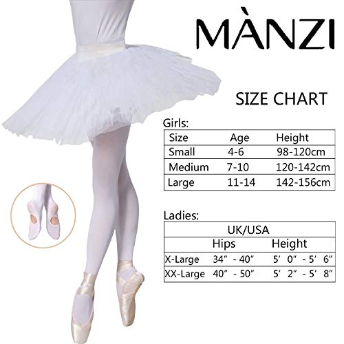 MANZI 3 Pairs Womens Girls Basic Convertible Transition Ballet Dance Tights 40 Denier, Pink, Large(Age 11-14)