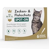 MC-Royal® Spot On Zeckenschutz für Katzen [6 Monate effektiver Schutz vor Zecken] Zeckenmittel für Katzen -Zeckenschutz Katze - Spot On for Cats