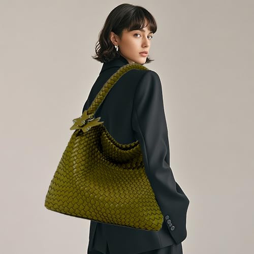 Image of Woven Tote Bag for Women, Shoulder Handbags, Beach Hobo, Handwoven Satchel Underarm Bag, Top-Handle Bag With Purses