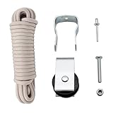 Kit de cuerda y polea de extensión para escalera de extensión de aluminio Werner y escaleras de extensión de fibra de vidrio compatibles con kit de polea Werner 31-12 y cuerda de escalera de extensión