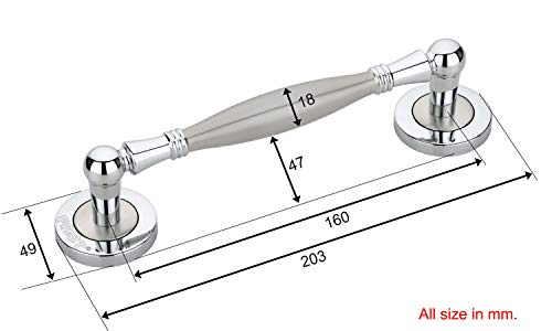Image of FAST DH43 Main Door Handle for Pull and Push All Type Home & Office Doors ((8 inch Chrome Plated & SS Matte)