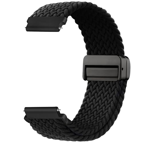 腕時計バンド 20mm 22mm 時計バンド 編み込み 弾性ストラップ マグネット式バックル スマートウォッチ バンド 伸縮性 ゴム調節可能なクイックリリース式 COROS Xiaomi Garmin Amazfit交換用 レディース メンズの商品画像（Amazon）