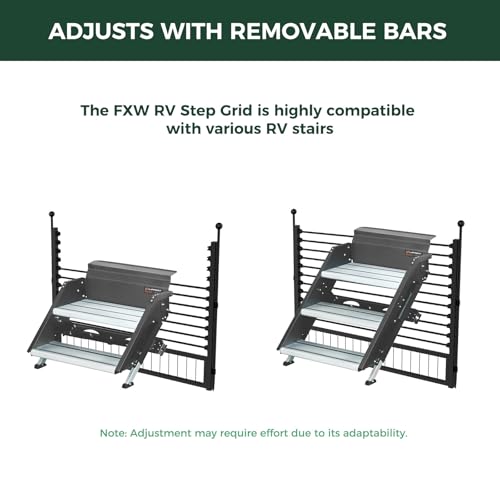 Image of FXW Rollick Dog Playpen with RV Step Grid for RV Camping, 45 inch H, 16 Panels | Easy Setup & Sturdy, Blocks RV Stair Gaps, Fits RV Steps up to 26 inchW, For Large Dogs, Patented