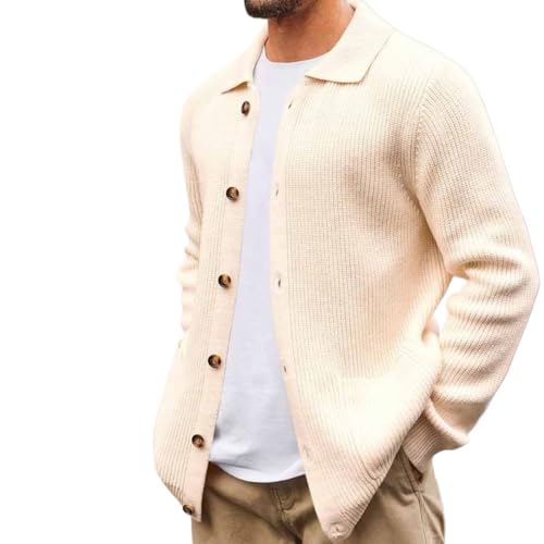 Men's Sweater Autumn and Winter Knitted Lapel Cardigan Casual Loose Lazy All-Match Sweater