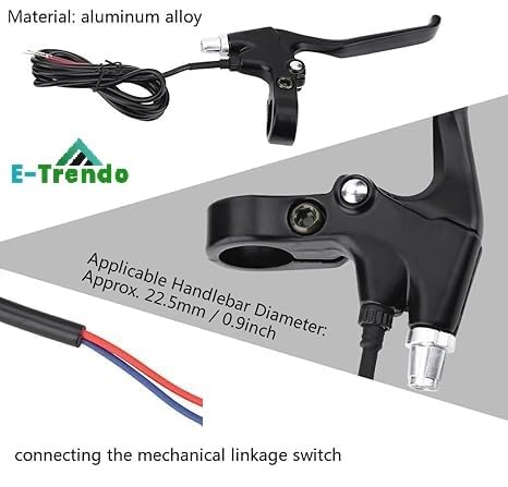 E-Trendo Electric Bike Brake Lever Set (1 Pair) | Compatible with E-Bikes, Scooters & Cycles | Black 4