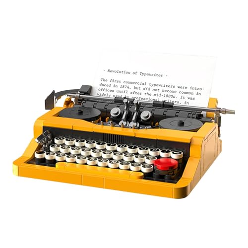 Juego de construcción de máquina de escribir retro - Modelo de juguete con bloques de construcción, Juguete educativo clásico para niños | Objeto de exhibición coleccionable para adultos