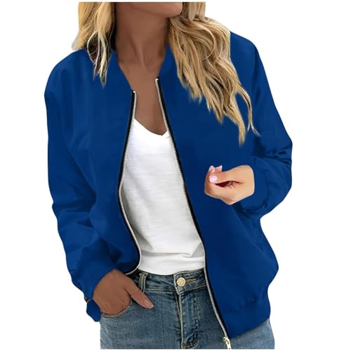 Chaqueta ligera con cremallera estilo bomber de entretiempo para mujer