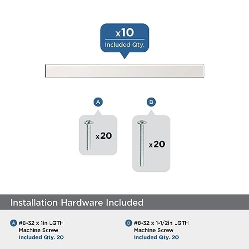 Image of Amerock 10 Pack 3 inch Bar Pulls Square Polished Chrome Drawer Pull | 3 inch (76mm) Center-to-Center Mounting Distance and 5-5 /16 inches Overall Length, Durable Zinc Cabinet Hardware
