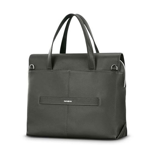 Image of Samsonite Mobile Solution 2 Convertible Pebbled Leather Briefcase Laptop Bag with Crossbody Strap, Padded Sleeve
