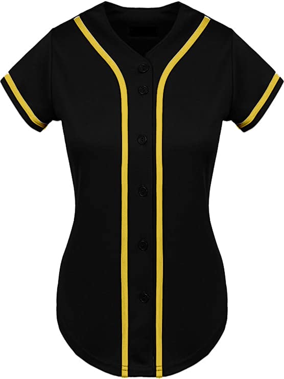 DIGITMONWomen's Baseball Softball Jersey Button Down Premium Hip Hop T Shirts Uniform