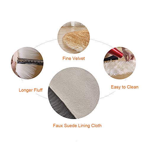 KKmoon Tapetes longos de pelúcia ultra macios em formato retangular Tapete de lã de pele de carneiro