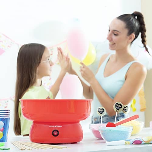 InnovaGoods - Cantty Zuckerwattemaschine, Schnelle hausgemachte Leckereien, Robustes Design, Vielseitige Geschmackskombinationen, Schwarz, PP, ABS, Edelstahl