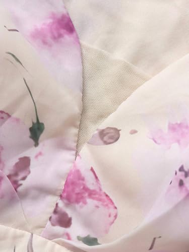 Image of Spring Summer 2024 Plus Size Womens Dresses V Neck Casual Elegant Long Sleeve Floral Print Maxi Dress