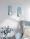 Sziqiqi Kerzenhalter Wand Maritime Deko: Wandkerzenhalter Vintage für Deko Blau Sommerdeko Maritime Wanddeko - Seesterne Kerzenwandhalter Metall 2 Stück für Badezimmer Wohnzimmer Schlafzimmer
