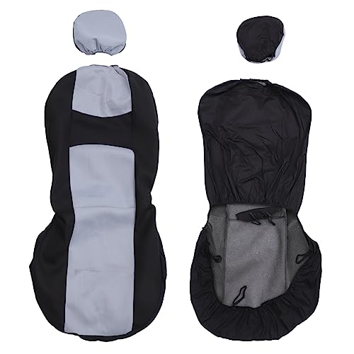 Housse de siège automobile en tissu noir universel pour chaises avant