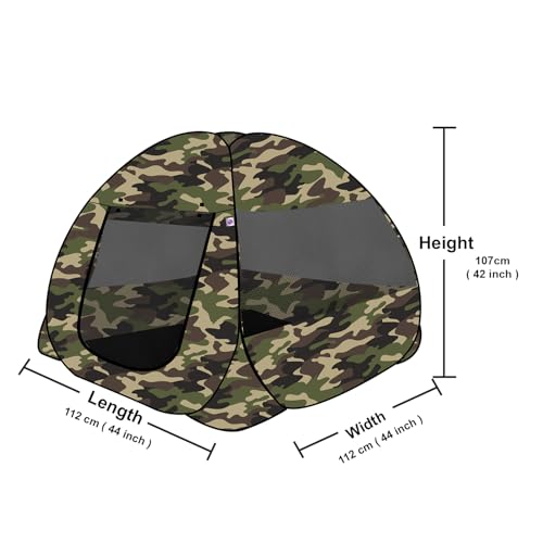 Image of Jungle Printed Play House Foldable Kids Play Tent for Boys & Girls |Lightweight and Portable | Without Balls|Foldable Tent House for Kids Activity Indoor Outdoor (Brown-Black)