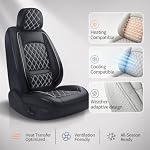 for Nissan Rogue 2010-2027 Custom Fit Seat Covers,White Stitching - Image 7