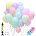 Produktbild CHUER 100pcs Luftballons Bunt Pastell Macaron(10 Inch) + 1*Ballon Girlande Dekorstreifen(5M) + 3*Seidenbänder Seidenband Schleifenband (25M/pcs) + 1*Ballonpumpe(Zufällige Farbe)