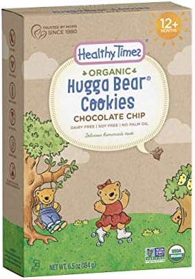 Healthy Times Organic Hugga Bear Cookies for Kids, Chocolate Chip | For Toddlers, 12 Months and Older | 6.5 Oz. Box, 1 Count