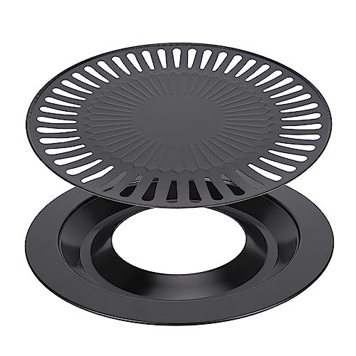 Korean BBQ Grill Pan, Smokeless Round Nonstick Baking Tray BBQ Roasting Tray Stovetop Nonstick for Kitchen Utensils