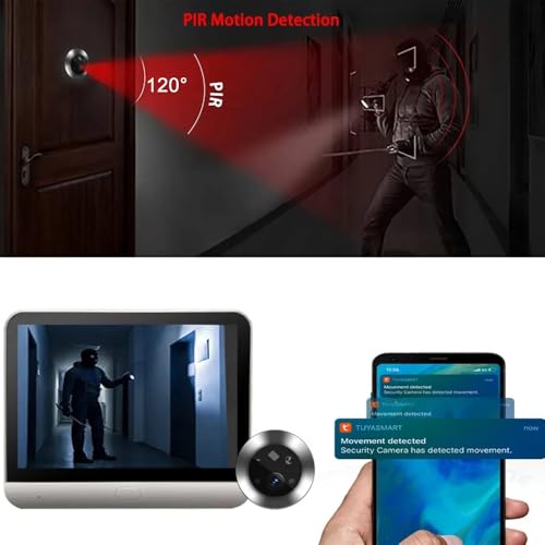 WiFi Door Peephole Camera, 4.3 inch Two Way Intercom Noise Reduction Doorbell Camera - Image 4