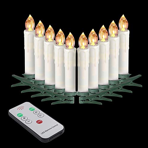 Leehon WARM WHITE TAPER CANDLES-REMOTE-10 Houdlee Led Flameless Taper Candles thumb #5