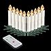 Houdlee LED Flameless Taper Candles with Remote Control and Removable Clips,Flickering 4 Inches Birthday Candles,Set of 10 Warm White Candle for Christmas, Chandelier, Mini Wedding Taper Candles