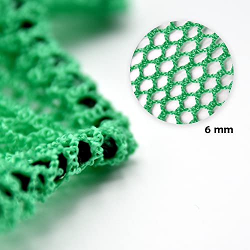 NAMAKA® Grüner Fischkescher mit Strozzo Verschluss 100 cm lang mit Netz 6 mm und schwerem Netz