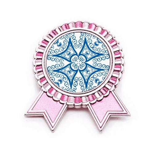 Broche Talavera motif bleu métal taille M pour égayer vos manteaux