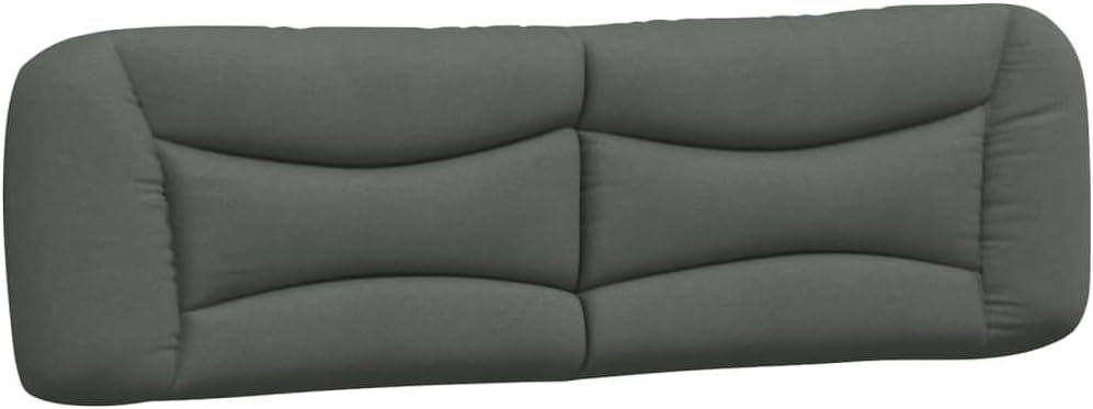 vidaXL Hanging Upholstered Headboard Cushion in Dark Gray - Breathable Fabric, Back Support Pillow for Reading, and Watch TV in Bed - 72" Width