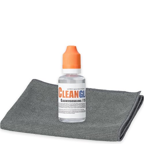 CleanglaS Scheibenversiegelung Auto mit Instant Effekt Technologie I Regenabweiser Autoscheiben durch Lotuseffekt I 30 ml bis 10 x Anwendung I Autoscheiben Versiegelung I Nano-Glasversiegelung Auto