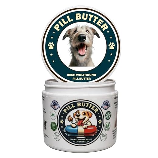 Irish Wolfhound Dog Treats to Wrap Pills (+100 Breeds) Jar of Non-Sticky Moldable Paste Made of Real Human Grade Dog Peanut Butter Treat, Food or Gift to Hide Dogs Pills (60 Servings)