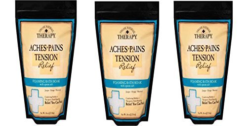Village Naturals Therapy Aches and Pains Foaming Bath Soak 36 Oz. 3 Pack (Tension)