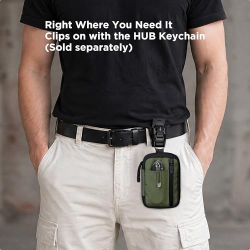Image of ALPAKA HUB Pouch V2 Tool Pouch Green Axoflux 210D Ripstop Nylon | For Cables, Cards, Coins, RFID Blocking Pocket Protector,Everyday Carry and Travel