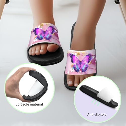Image of Unisex Slides for Girls Boys Comfortable Slippers Slides Non-slip Shower Shoes House Fashion Thick for Indoor & Outdoor Gifts