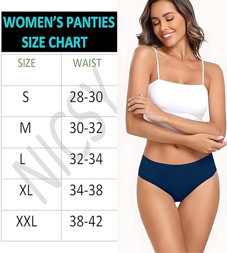 Image of NICSY Women Underwear Hipster Panty, Antibacterial Cotton Stretchable Super Combed Ladies Bikini Brief, Panty for Women.