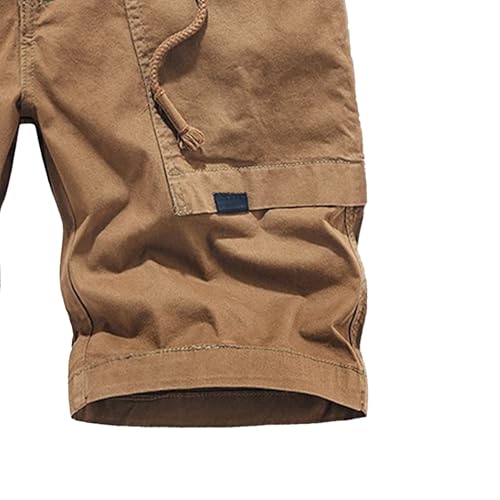 Shorts cargo rectos para hombre de algodón casual miniatura 4
