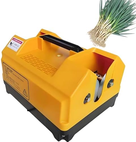 Electric Garlic & Onion Root Cutter - Bilateral Vegetable Cutter for Garlic, Green Onions & Small Roots - Efficient Kitchen Tool, Compact Size 380x240x195mm, Yellow