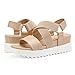 DREAM PAIRS Women’s Open Toe Ankle Strap Platform Wedge Sandals,Size 10,Nude,CHARLIE-5