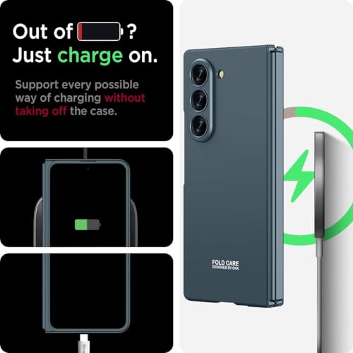 Image of TechTrendz Hard PC Ultra Slim Matte Case for Samsung Galaxy Z Fold 7,Shockproof Anti Scratch Protective Cover with Wireless Charging Compatible with Z Fold 7 5G (Empty Mountain Green)