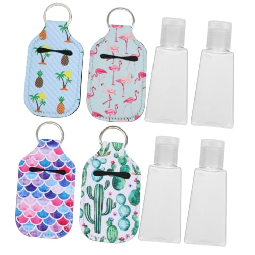 Healifty Set 8 Mini Bottiglie Ricaricabili Copri Bottiglia Profumo e Coperchi, Custodia Portatile Clip per Viaggi, Flaconi per Lavaggio Mani Protetti dal Sole, per Uso Quotidiano e Spostamenti